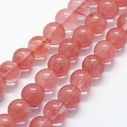 Cherry Quartz Glass Beads Strands, Round, 6mm, Hole: 0.8mm, about 63pcs/strand,  14.76 inch(37.5cm)(X-G-I199-28-6mm)