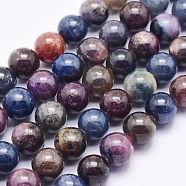 Natural Red Corundum/Ruby and Sapphire Beads Strands, Round, 6mm, Hole: 0.8mm, about 67pcs/strand, 15.9 inch(40.5cm)(G-O166-04-6mm)