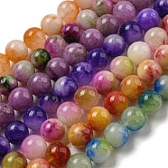 Natural Dyed Yellow Jade Beads Strands, Round, Mixed Color, 8.5mm, Hole: 1mm, about 46pcs/strand, 14.96''(38cm)(G-Q160-A01-01)