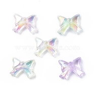 UV Plating Rainbow Iridescent Acrylic Beads, Bowknot, Mixed Color, 23x29.5x9mm, Hole: 1.8mm(OACR-H015-03)