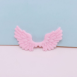 Angel Wing Shape Sew on Fluffy Ornament Accessories, DIY Sewing Craft Decoration, Pink, 68x35mm(PW-WG69304-01)