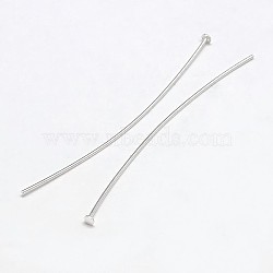 925 Sterling Silver Flat Head Pins, Silver, 50x0.5mm, Head: 2mm, about 178pcs/20g(STER-F018-01E)