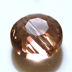 Imitation Austrian Crystal Beads, Grade AAA, Faceted, Flat Round, PeachPuff, 6x3.5mm, Hole: 0.7~0.9mm(SWAR-F053-6mm-18)