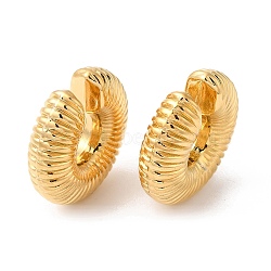 Rack Plating Brass Textured Round Cuff Earrings, Long-Lasting Plated, Cadmium Free & Lead Free, Real 18K Gold Plated, 29x30x10mm(EJEW-R150-02G)