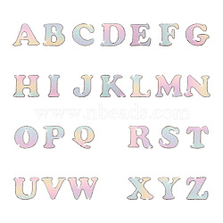 26 Letters Cloth Iron/Sew on Patches, with Crystal Rhinestone & Glitter Powder, Costume Accessories, Alphabet, Colorful, 46~50x25~65x1.5mm, 26pcs/set(PJ-TAC0004-04A)