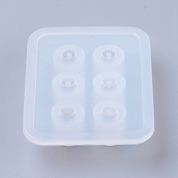 Bead Silicone Molds, Resin Casting Molds, For UV Resin, Epoxy Resin Jewelry Making, Abacus, White, 8.2x7.1x1.2cm, Hole: 2.5mm, Inner Size: 16mm