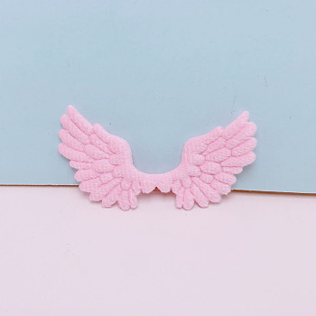 Angel Wing Shape Sew on Fluffy Ornament Accessories, DIY Sewing Craft Decoration, Pink, 68x35mm