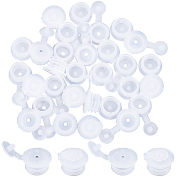 60Pcs 2 Styles Plastic Bottle Stoppers with Holes, for Essence Oil Bottles, White, 10~15.3x10~10.5mm, 30pcs/style
