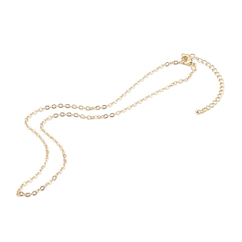 Brass Cable Chain Necklace Makings, with Lobster Claw Clasps, Real 18K Gold Plated, 15.74 inch(40cm)