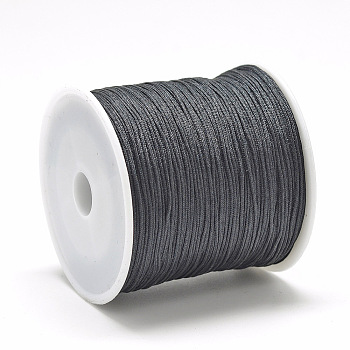 Nylon Thread, Chinese Knotting Cord, Black, 1.5mm, about 164.04 Yards(150m)/Roll