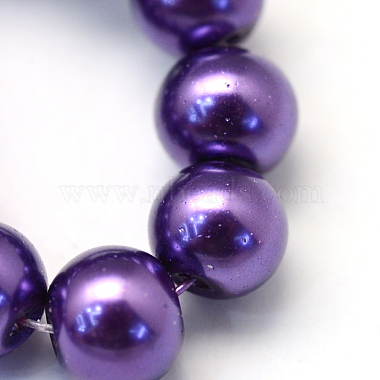 Baking Painted Pearlized Glass Pearl Round Bead Strands(HY-Q003-6mm-76)-3