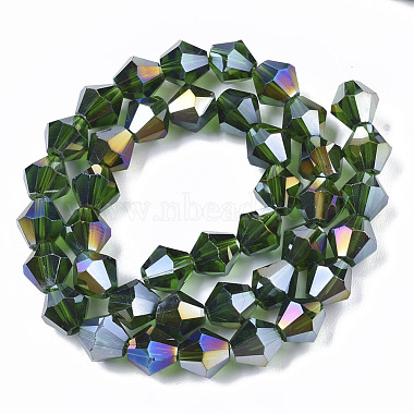 Chapelets de perles en verre galvanoplastique(EGLA-Q118-8mm-B26)-2