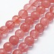 Cherry Quartz Glass Beads Strands(X-G-I199-28-6mm)-1