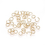 304 Stainless Steel Open Jump Rings, Real 18k Gold Plated, 22 Gauge, 5x0.6mm, Inner Diameter: 3.8mm, about 1000pcs/bag(STAS-P206-01G-B)