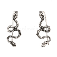 Antique Silver 316 Surgical Stainless Steel Dangle Earrings, Snake, 26.5x11mm(EJEW-D096-06D-AS)