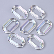 Transparent Acrylic Linking Rings, AB Color Plated, Quick Link Connectors, For Jewelry Cable Chains Making, Oval, Clear AB, 38.5x23.5x6.5mm, Inner Diameter: 9x24mm(X-PACR-R246-061A)