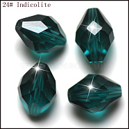 Imitation Austrian Crystal Beads, Grade AAA, Faceted, Bicone, Dark Cyan, 8x11mm, Hole: 0.9~1mm(SWAR-F054-11x8mm-24)