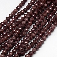 Natural Yellow Jade Beads Strands, Dyed, Round, Dark Red, 8mm, Hole: 1mm, about 50pcs/strand, 15.75 inch(G-G598-8mm-YXS-09)
