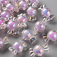 Transparent Acrylic Beads, Bead in Bead, AB Color, Candy, Violet, 11.5x21.5x11.5mm, Hole: 2.5mm, about 393pcs/500g(TACR-S152-13B-A03)