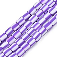 Handmade Polymer Clay Bead Strands, Column, Medium Purple, 6x6mm, Hole: 1.5mm, about 63pcs/strand, 15.55 inch~15.94 inch(39.5~40.5cm)(CLAY-T020-12A)