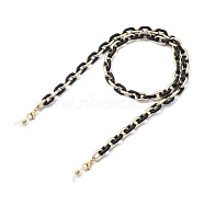 Eyeglasses Chains, Neck Strap for Eyeglasses, with Spray Painted CCB Plastic Cable Chains, 304 Stainless Steel Lobster Claw Clasps and Rubber Loop Ends, Gold, 27.56 inch(70cm)(AJEW-EH00203-01)