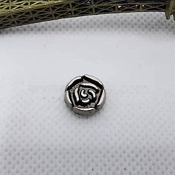 Rose Shape Zinc Alloy Collision Rivets, Semi-Tublar Rivets, for Belt Clothes Purse Handbag Leather Craft DIY Handmade Accessories, Antique Silver, 10.5mm(PW-WG66144-01)