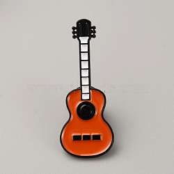 Guitar Enamel Pins, Alloy Lapel Pin Backs for Backpack Clothes, Coral, 40x15.5mm(JEWB-G039-01)