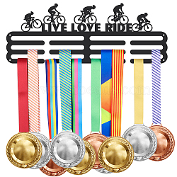 Fashion Iron Medal Hanger Holder Display Wall Rack, with Screws, Bicycle Pattern, 150x400mm(ODIS-WH0021-227)