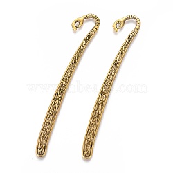 (Holiday Stock-Up Sale)Tibetan Style Alloy Bookmarks, Antique Golden, Lead Free and Cadmium Free and Nickel Free, 12.1x20x2.5mm, Hole: 3mm(GLF10052Y-NF)