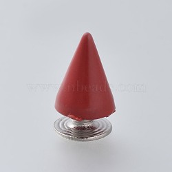 Zinc Alloy Rivets, For DIY Leather Craft, Cone, Red, 9.5x7mm(PALLOY-WH0026-03E)