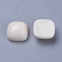 Resin Cabochons, Square, Creamy White, 14.5~15x14.5~15x7~7.5mm(RESI-WH0008-06A)