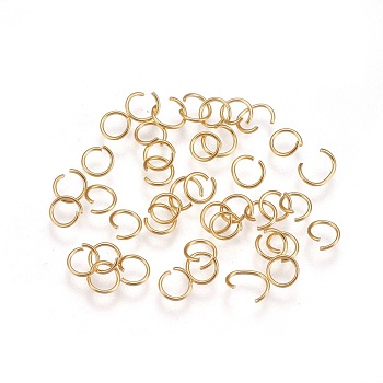 304 Stainless Steel Open Jump Rings, Real 18k Gold Plated, 22 Gauge, 5x0.6mm, Inner Diameter: 3.8mm, about 1000pcs/bag