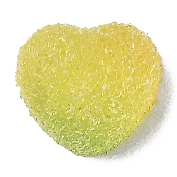 Resin Decoden Cabochons, Imitation Candy, Two Tone, Gradient Color, Heart, Light Grey, 9.5x10x5mm