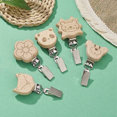 Iron ID Card Clips with Wood Animal(JEWB-BR00127)-5