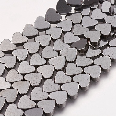 8mm Black Heart Non-magnetic Hematite Beads