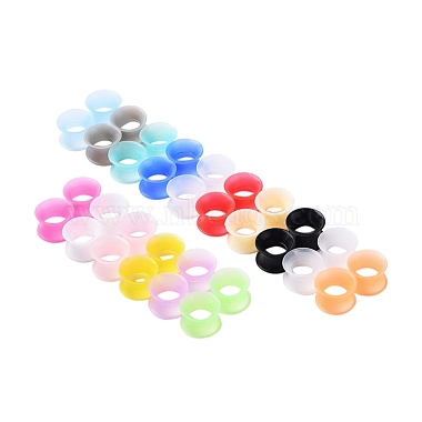32 pièces 16 couleurs silicone mince oreille jauges chair tunnels bouchons(FIND-YW0001-17C)-3