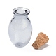 Oval Glass Cork Bottles Ornament(AJEW-O032-03E)-3