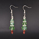 Christmas Glass Beads Dangle Earrings(X-EJEW-JE01624)-1