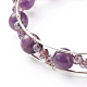 Natural & Synthetic Mixed Gemstone Beads Reiki Healing Cuff Bangles Set for Girl Women(X1-BJEW-TA00023)-6