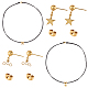 304 colliers à plusieurs niveaux en acier inoxydable et ensembles de boucles d'oreilles pendantes(SJEW-UN0001-01G)-1