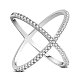 SHEGRACE Rhodium Plated 925 Sterling Silver Micro Pave AAA Cubic Zirconia Finger Ring(JR484A)-1