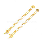 925 Sterling Silver Chain Extender, Real 18K Gold Plated, 65mm(STER-C005-04G)