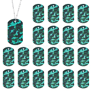 Acrylic Pendants, Rectangle with Camouflage Pattern, Green, 47x26.5x2.5mm, Hole: 3.5mm, 30pcs/box(OACR-GA0001-03)