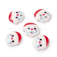 Christmas Themed Opaque Resin Cabochons, Santas Claus, Red, 20x20x4.5mm(CRES-P022-03)