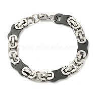 Two Tone 304 Stainless Steel Oval Link Chain Bracelet, Black, 8-5/8 inch(21.9cm), Wide: 10mm(BJEW-B078-45BP)