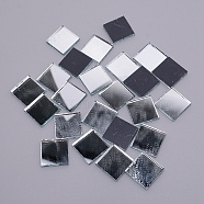 Glass Cabochons, Mosaic Base, for Home Decoration or DIY Crafts, Square, Silver, 23x23x3.5mm, about 315pcs/1500g(GLAA-WH0022-54)