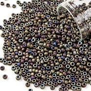 TOHO Round Seed Beads, Japanese Seed Beads, (614) Matte Color Iris Brown, 8/0, 3mm, Hole: 1mm, about 222pcs/10g(X-SEED-TR08-0614)
