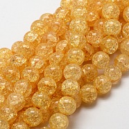 Crackle Glass Round Beads Strands, Goldenrod, 8mm, Hole: 1mm, about 48pcs/strand, 15.7 inch
(X-CCG-E001-8mm-05)