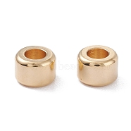 Brass Beads, Long-Lasting Plated, Faceted, Column, Real 24K Gold Plated, 6x4mm, Hole: 3mm(KK-D002-15B-G)
