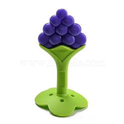 Silicone Fruit Teether and Toothbrush, Baby Chewing Teething Toys for Baby Shower, Grape, 92x49x49mm(SIL-Q018-01B)